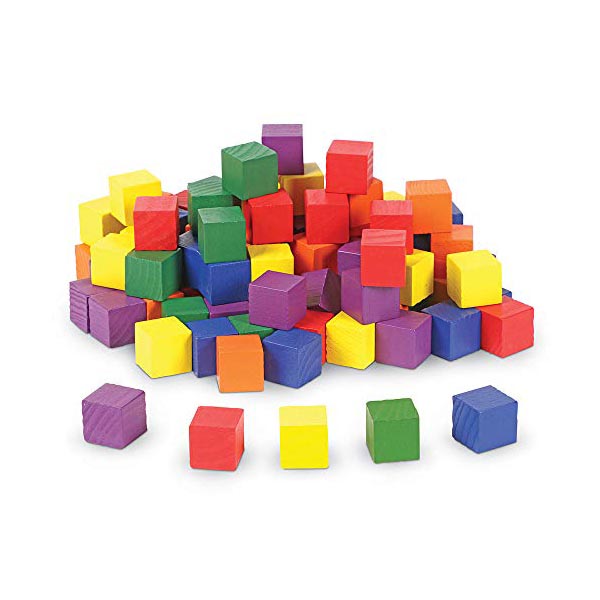 Cubes, Wood or Plast., Colored